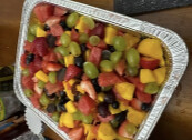 Fresh fruit salad with watermelon, mango, kiwi and blueberries
