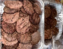 Tray of grilled burger patties