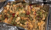 Pineapple boats stuffed with shrimp and rice