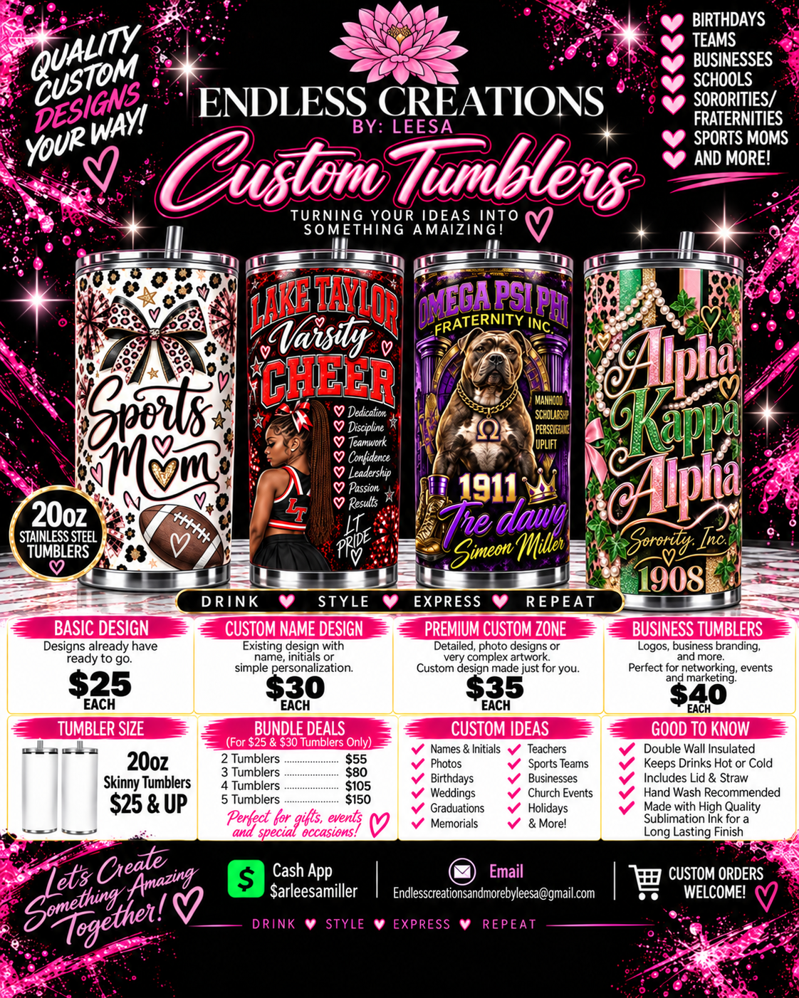Original supplied pricing flyer; open for full size